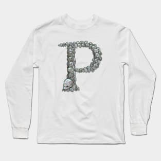 Skull Alphabet P Long Sleeve T-Shirt